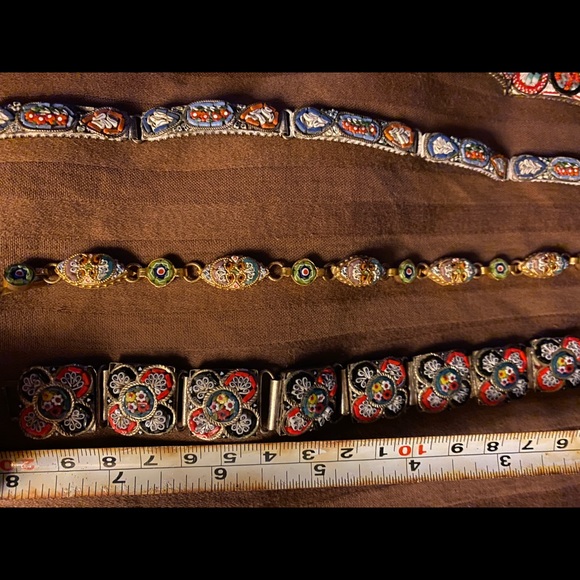 Ruby lane early mosaic bracelets  makers marks hidden on the connection ring. - Picture 2 of 9